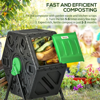 Rotating Composter, 17 Gallon, Steel Legs, 24 Vents Outdoor Compost Bin at Gallery Canada
