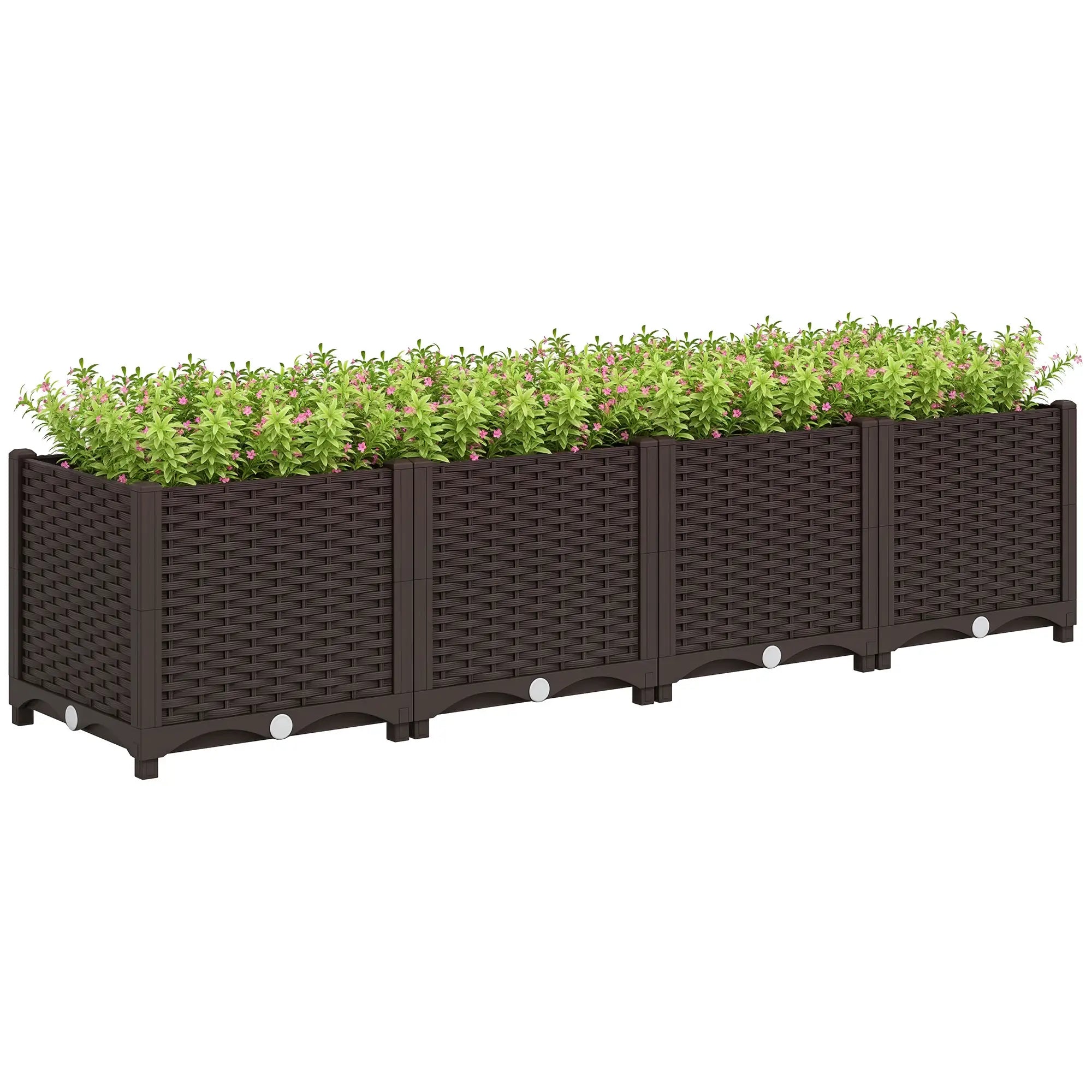 Plastic Raised Garden Bed, Outdoor Planter Box, 63