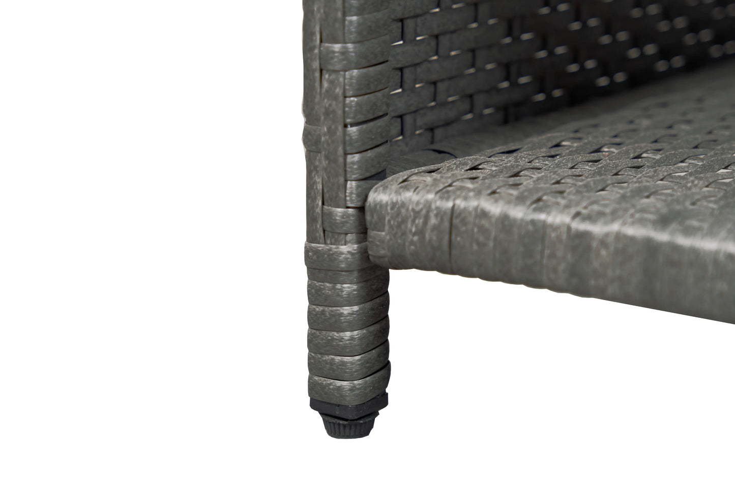 5 Piece Rattan Balcony Set, Wicker Outdoor Furniture, 2-Tier Coffee Table, Ottomans, Cream White, Grey Patio Furniture Sets at Gallery Canada