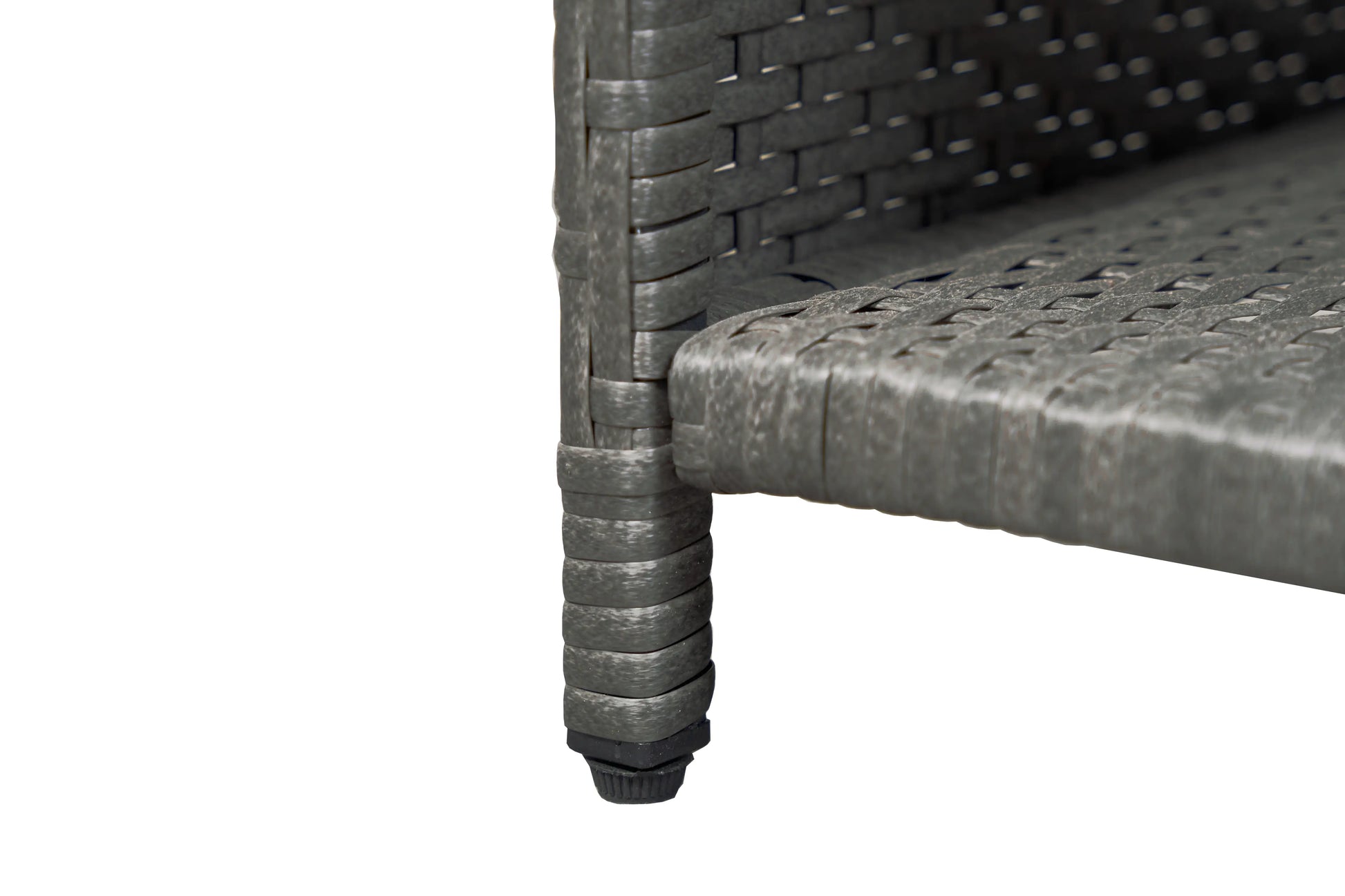 5 Piece Rattan Balcony Set, Wicker Outdoor Furniture, 2-Tier Coffee Table, Ottomans, Cream White, Grey Patio Furniture Sets at Gallery Canada