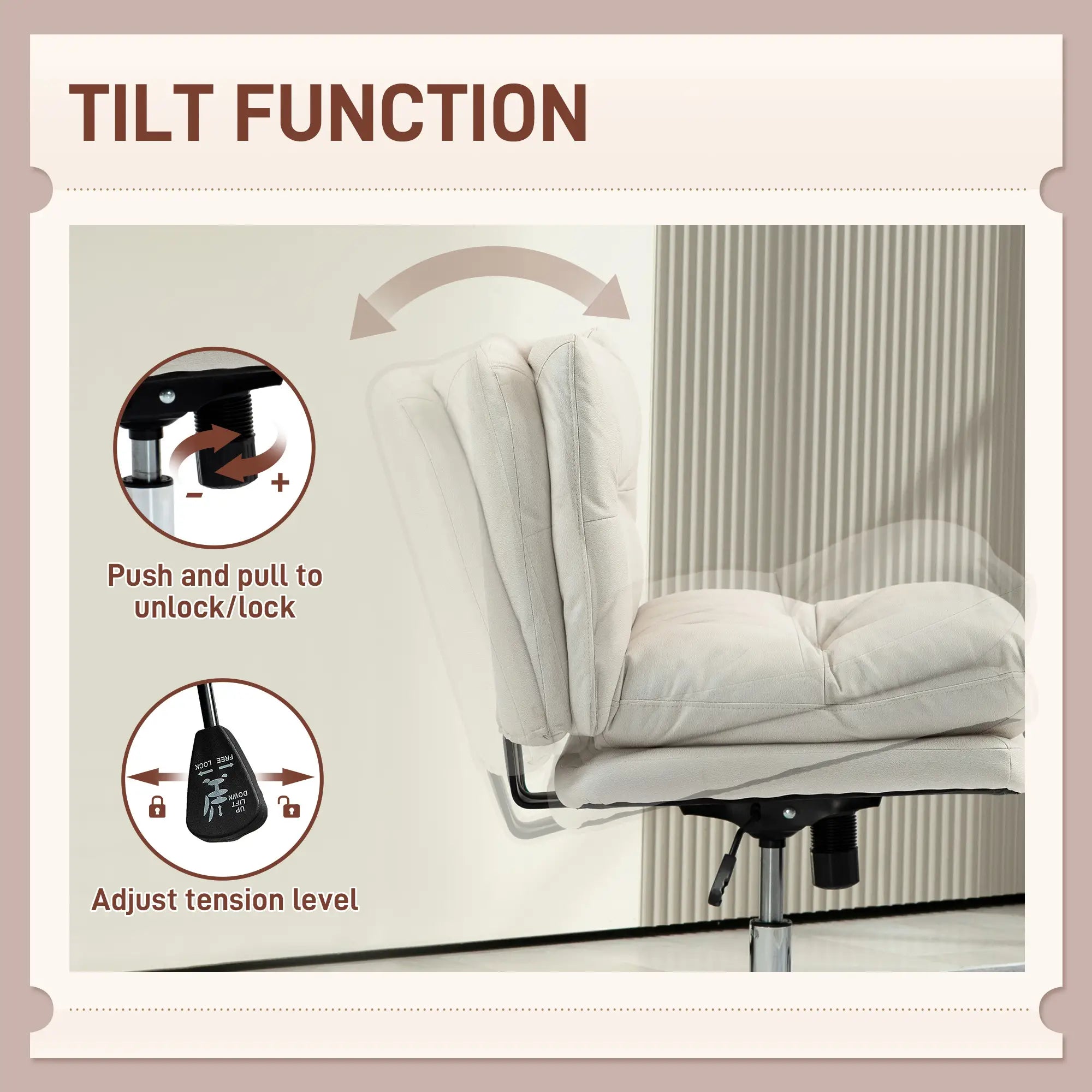 Adjustable Height, Tilt Armless Office Chair, Light Grey Task Chairs at Gallery Canada