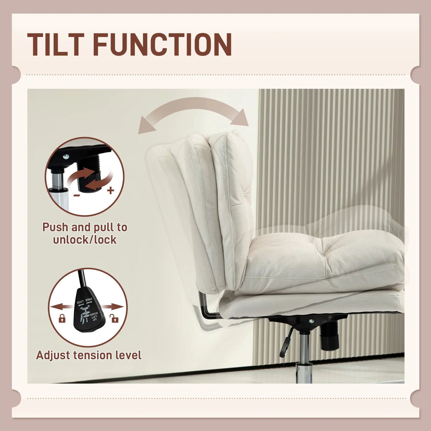 Adjustable Height, Tilt Armless Office Chair, Light Grey Task Chairs at Gallery Canada