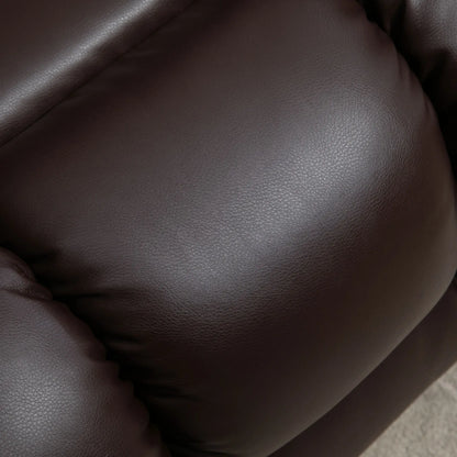 Electric Power Lift Chair, PU Leather Recliner Sofa with Footrest, Remote Control and Cup Holders, Brown Electric Power Lift Chairs at Gallery Canada