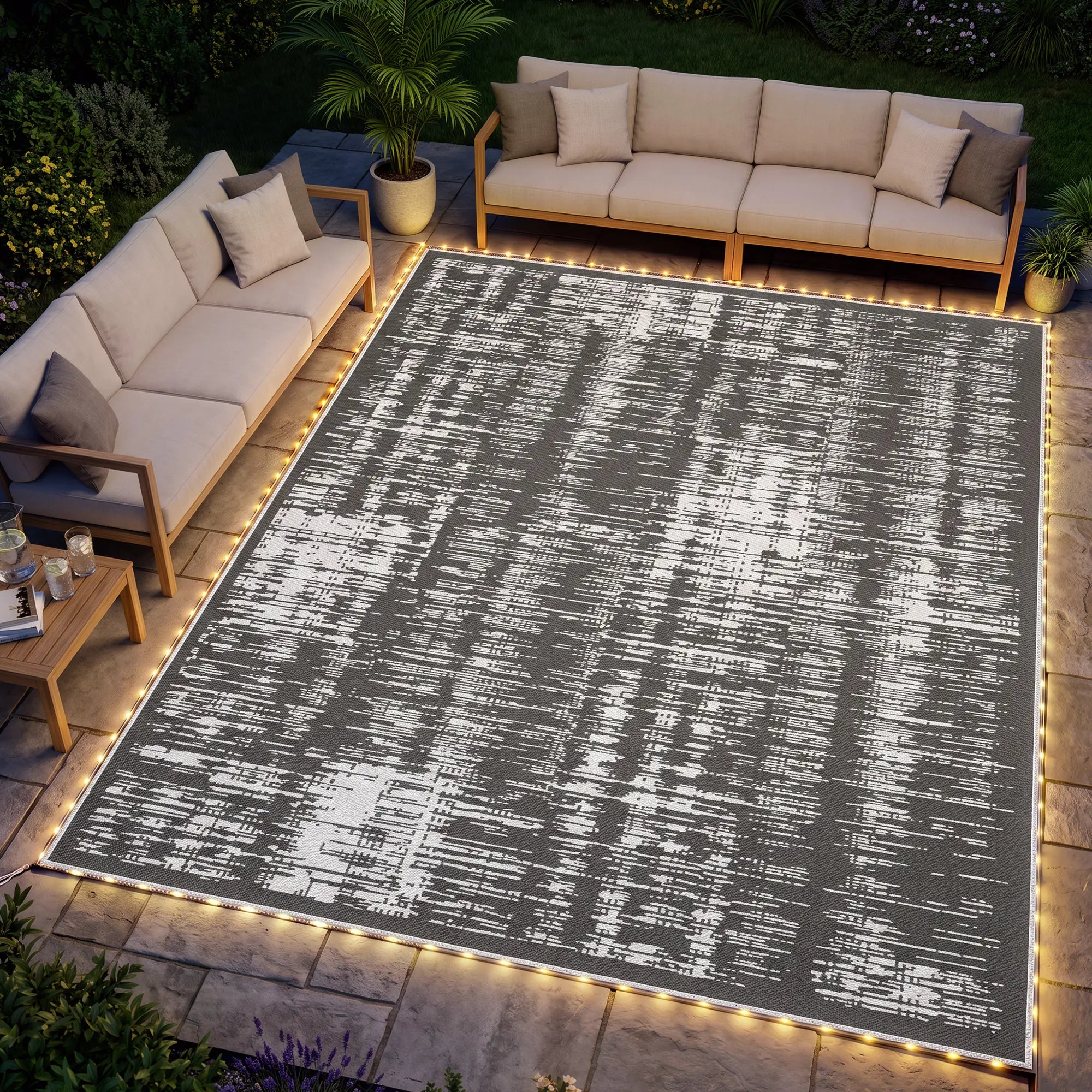 Waterproof Outdoor Camping Rug With LED Lights, 12' x 9' Outdoor Reversible Rugs at Gallery Canada