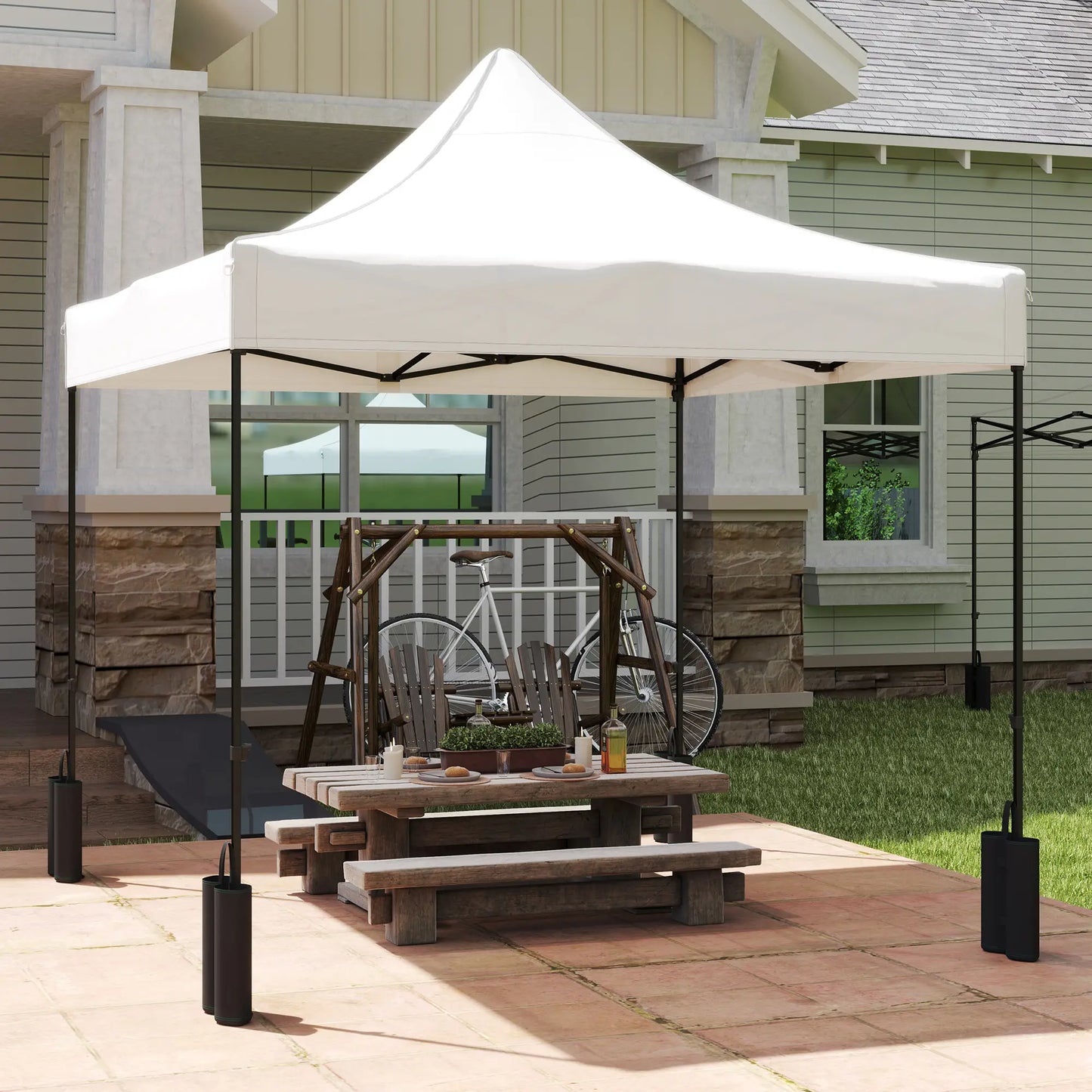 10' x 10' Replacement Canopy Top, Pop Up Tent, UPF50+, White Gazebo Canopy Replacement at Gallery Canada