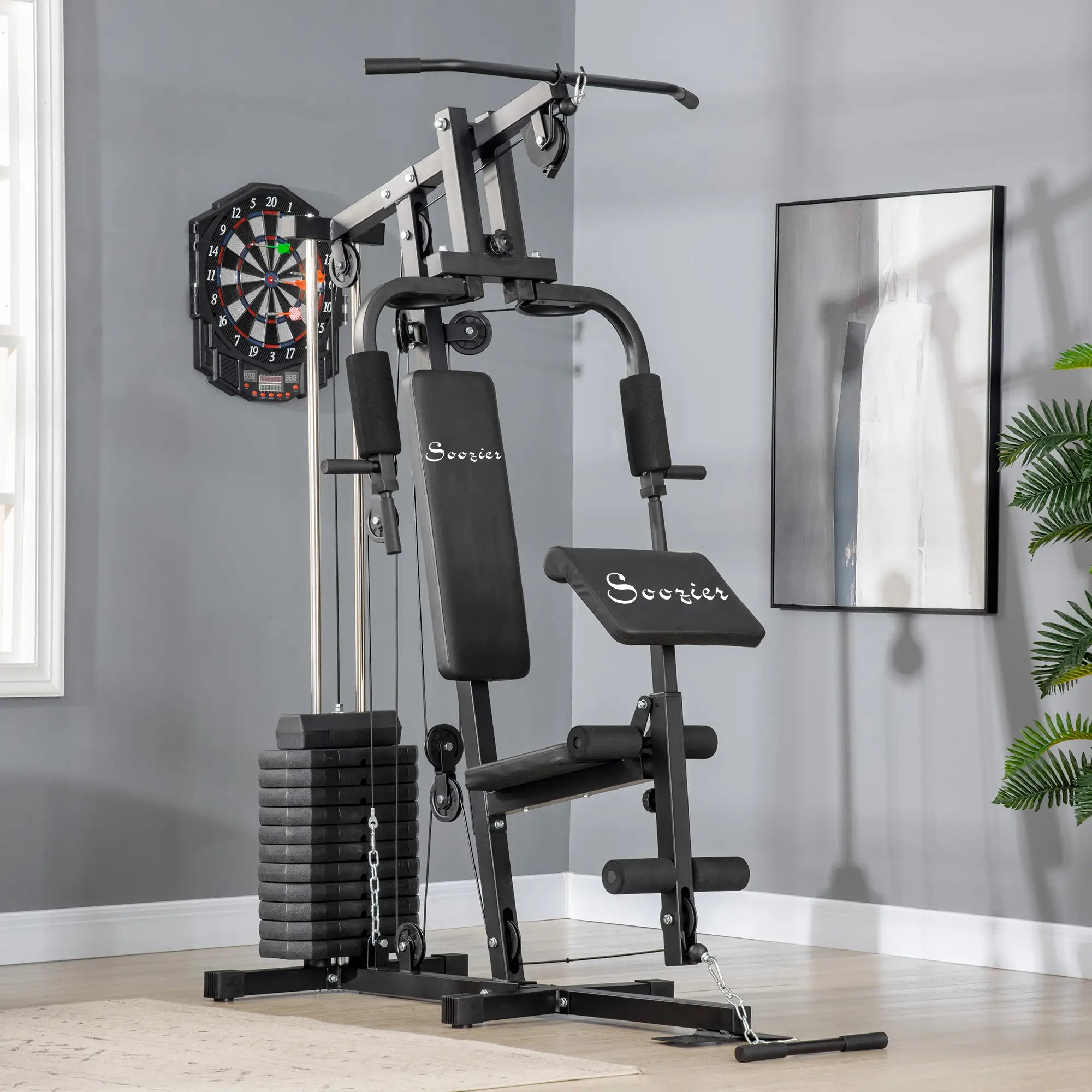 Weight Training Machine, Multifunction Gym Equipment, 143lbs, Black Power Towers at Gallery Canada