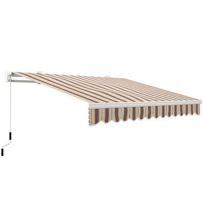 13' x 8' Retractable Patio Awning, Sun Shade, Aluminum Frame, Red Stripe Deck Awnings Red Stripe at Gallery Canada