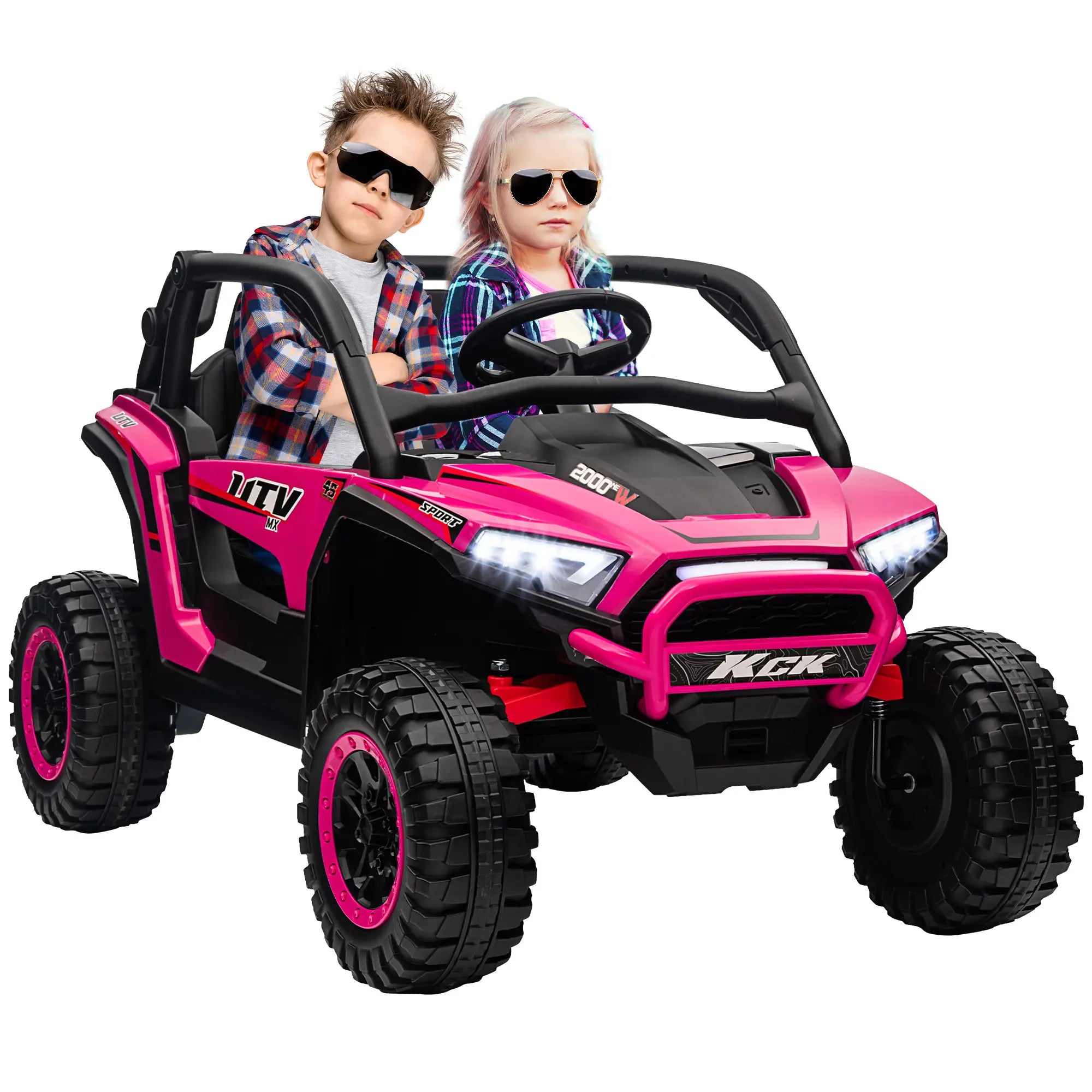 2 Seater Ride On Truck, Electric Car For Kids, 24V 7AH, Pink Electric Toy Cars at Gallery Canada