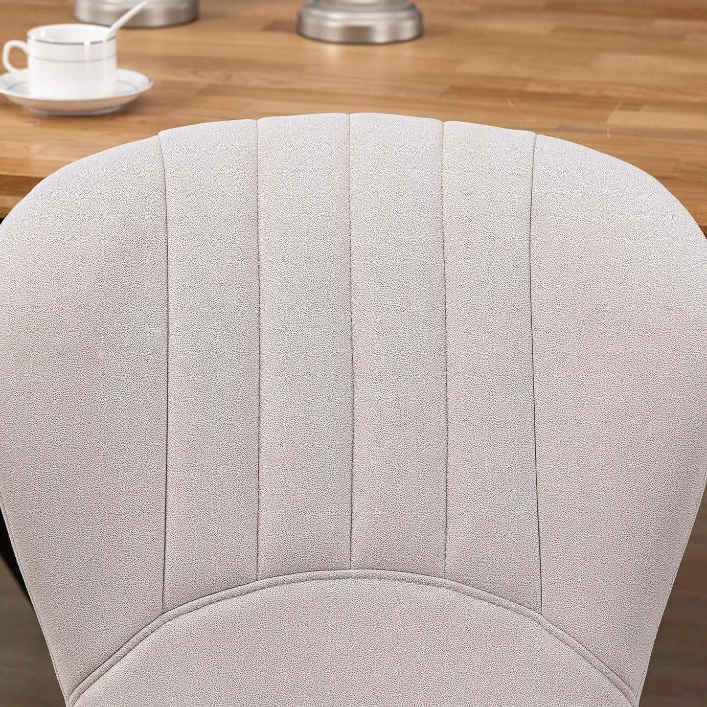 Modern Dining Chairs Set of 2, Cushioned Backrest, Cream White Bar Stools at Gallery Canada