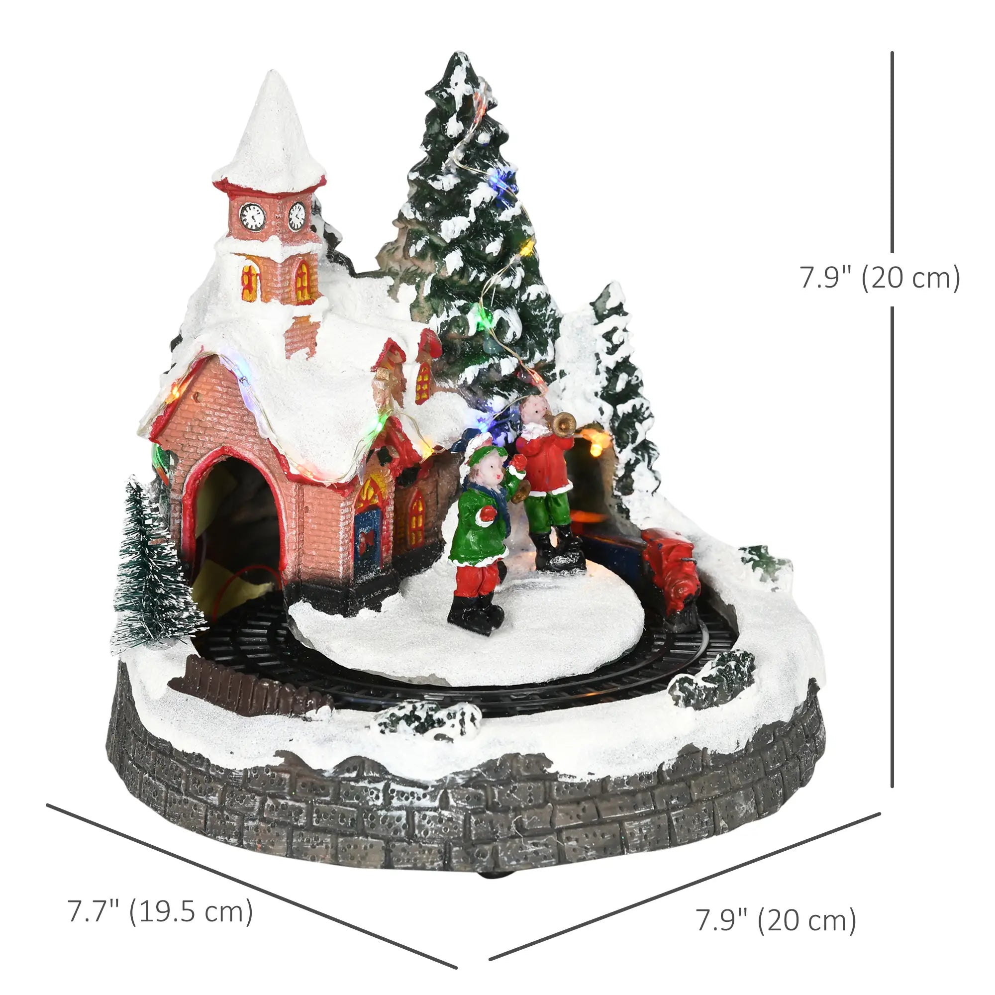 Desktop Christmas Village Houses, Rotating Train, Battery Operated, Multicolored Christmas Village Houses at Gallery Canada