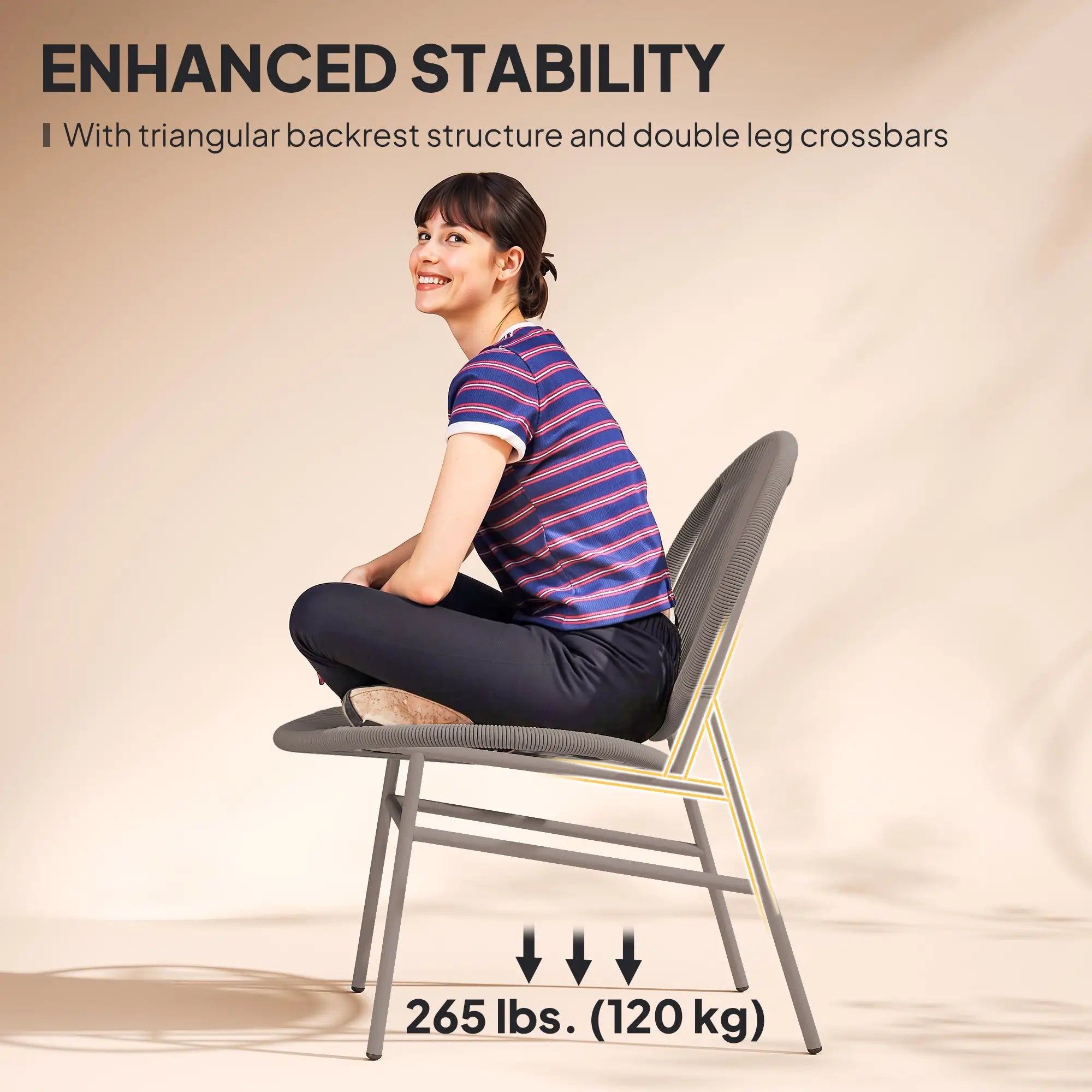 Rattan Bistro Set, 3 Piece Wicker Patio Furniture, Light Grey Bistro Sets at Gallery Canada