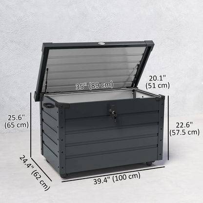 78 Gallon Waterproof Outdoor Storage Box With Wheels, Dark Grey Patio Storage Boxes at Gallery Canada