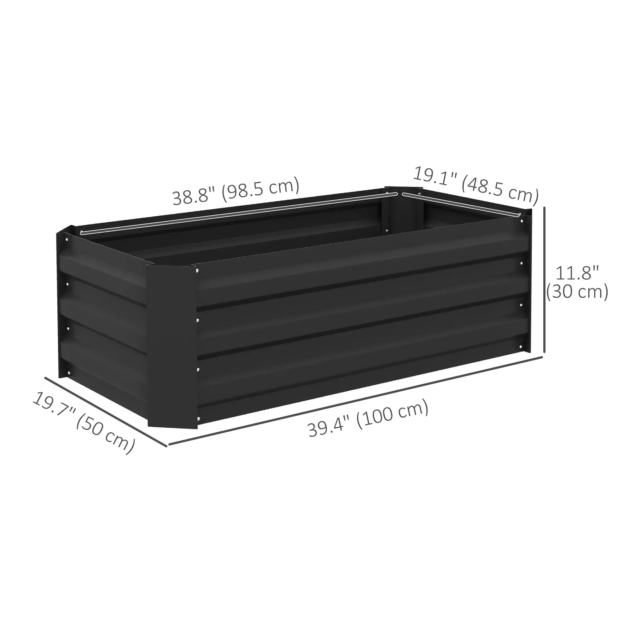 Steel Raised Garden Bed, Elevated Planter Box, 39