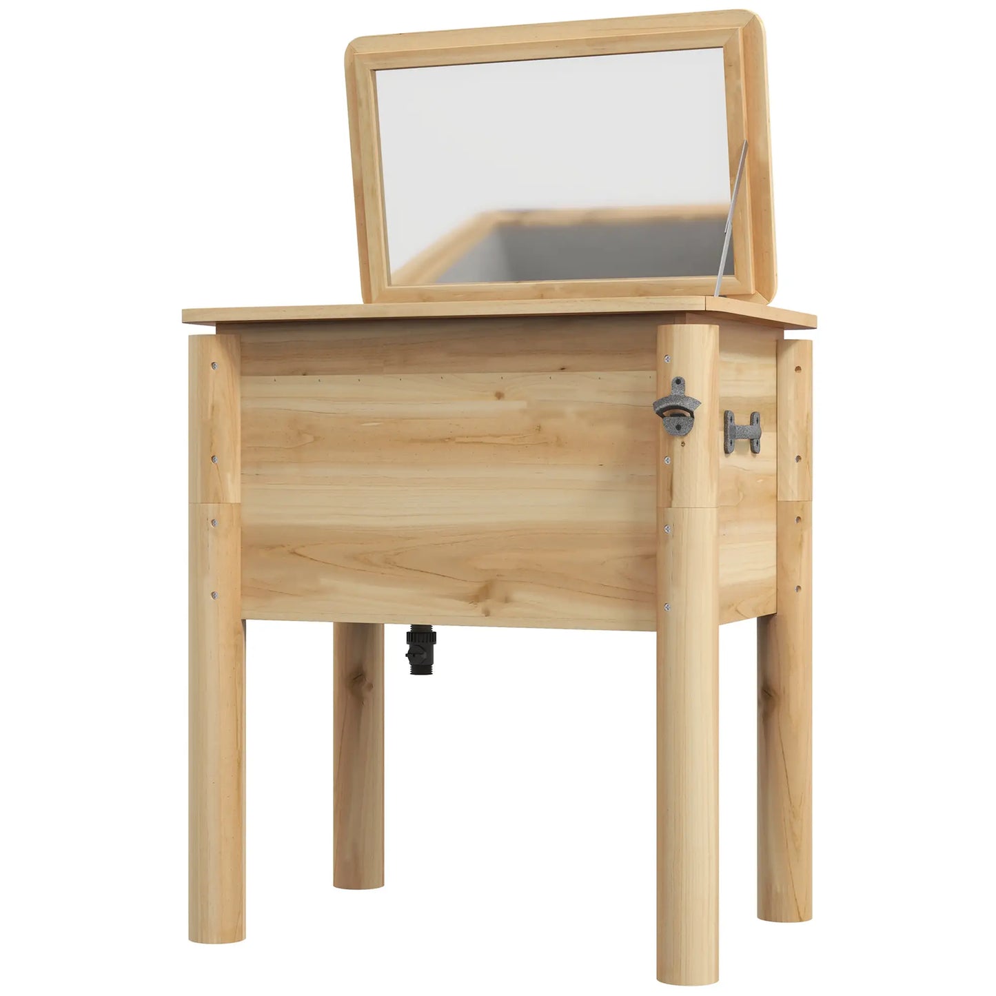 54-Qt Wooden Patio Cooler, Outdoor Table With Bottle Opener, Natural Cooler Boxes Natural at Gallery Canada