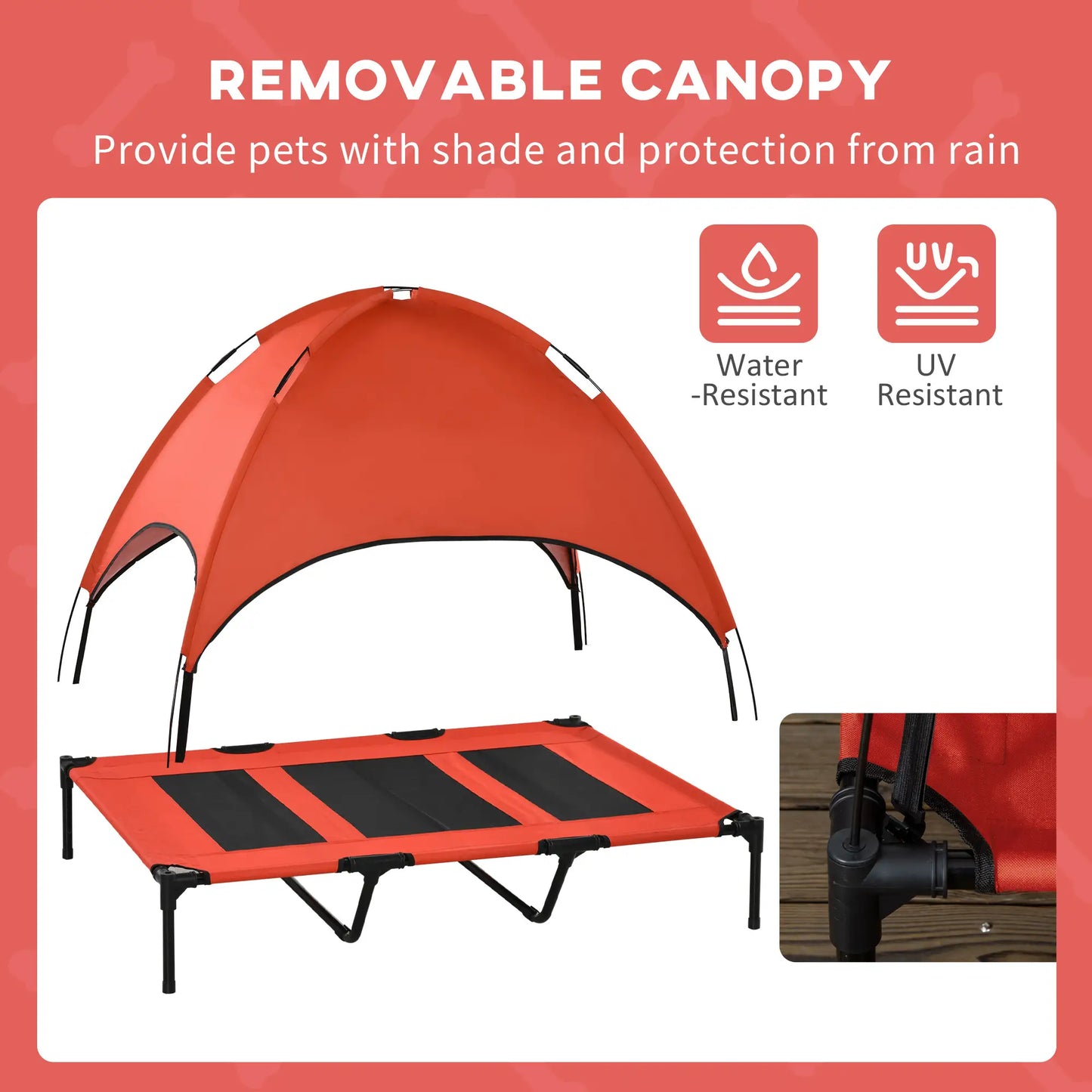 Elevated Pet Bed, Dog Cot, Portable Outdoor Indoor, Red Elevated Dog Beds at Gallery Canada