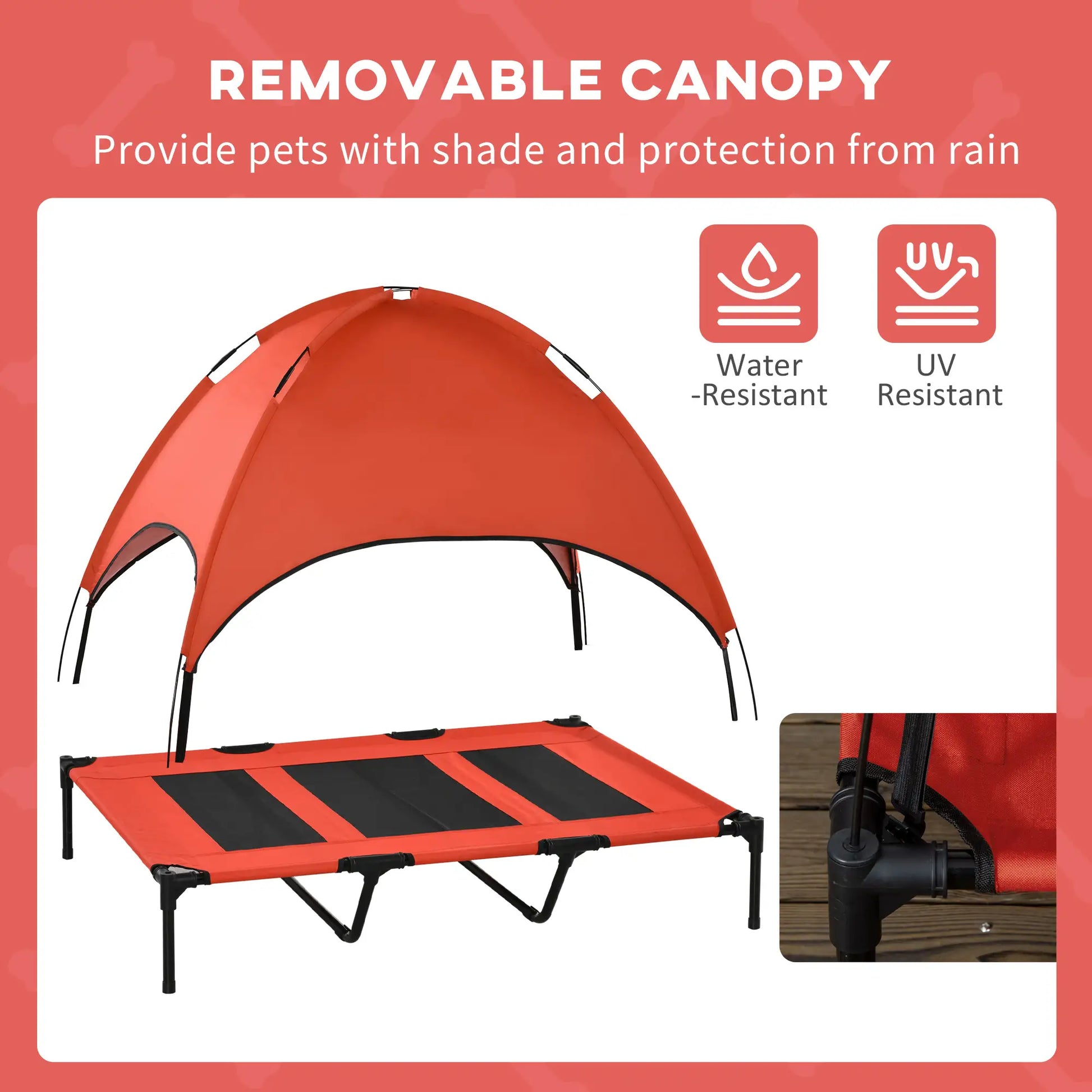 Elevated Pet Bed, Dog Cot, Portable Outdoor Indoor, Red Elevated Dog Beds at Gallery Canada