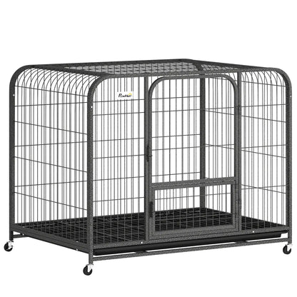 43 Inch Heavy Duty Dog Crate, Extra Large Metal Cage With Lockable Wheels Dog Cages & Crates at Gallery Canada
