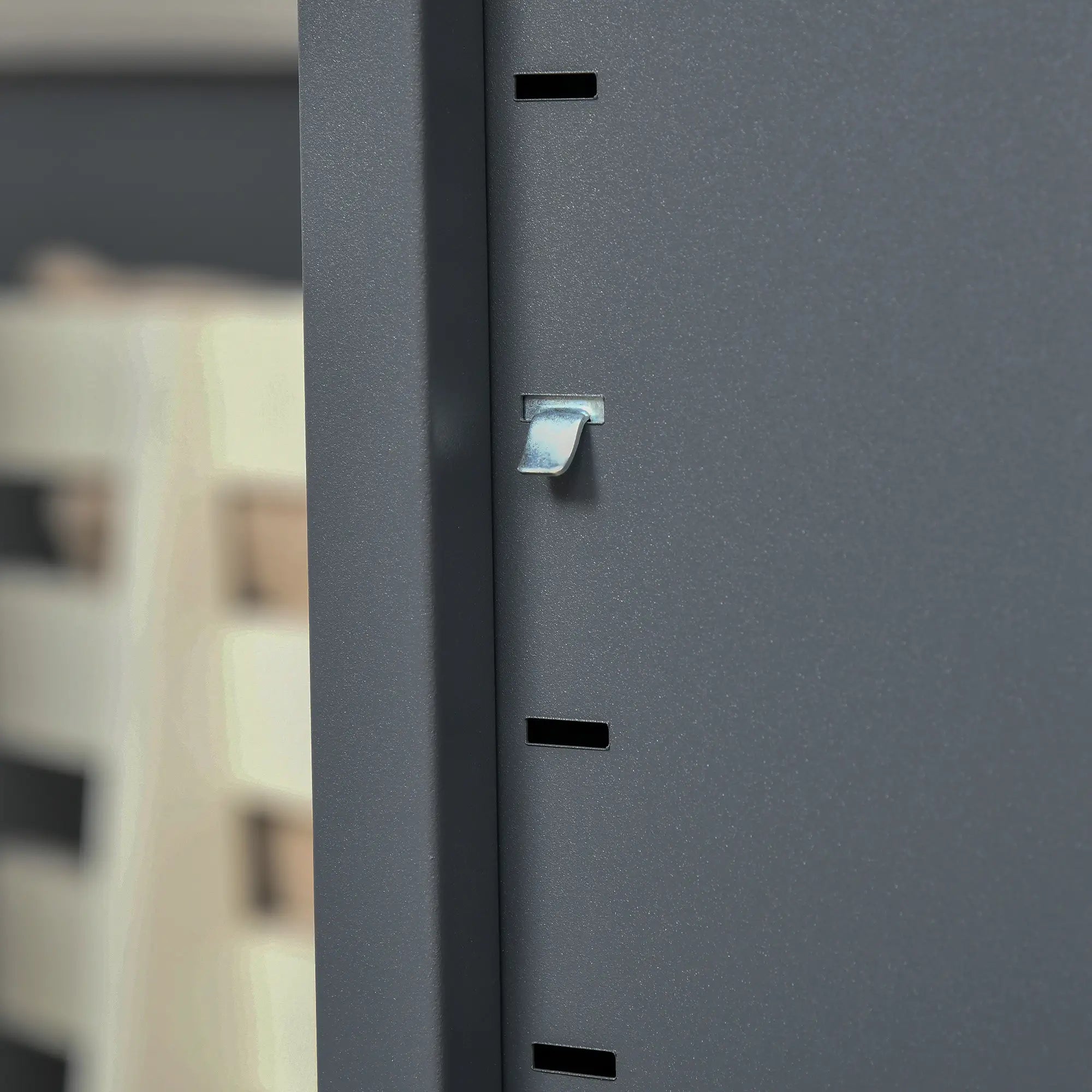 Metal Storage Cabinet, 2 Louvered Doors, Adjustable Shelves, Grey Storage Cabinets at Gallery Canada