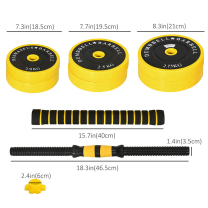 Adjustable Dumbbell Barbell Set 66lbs, Strength Training, Home Gym Dumbbells & Barbells at Gallery Canada