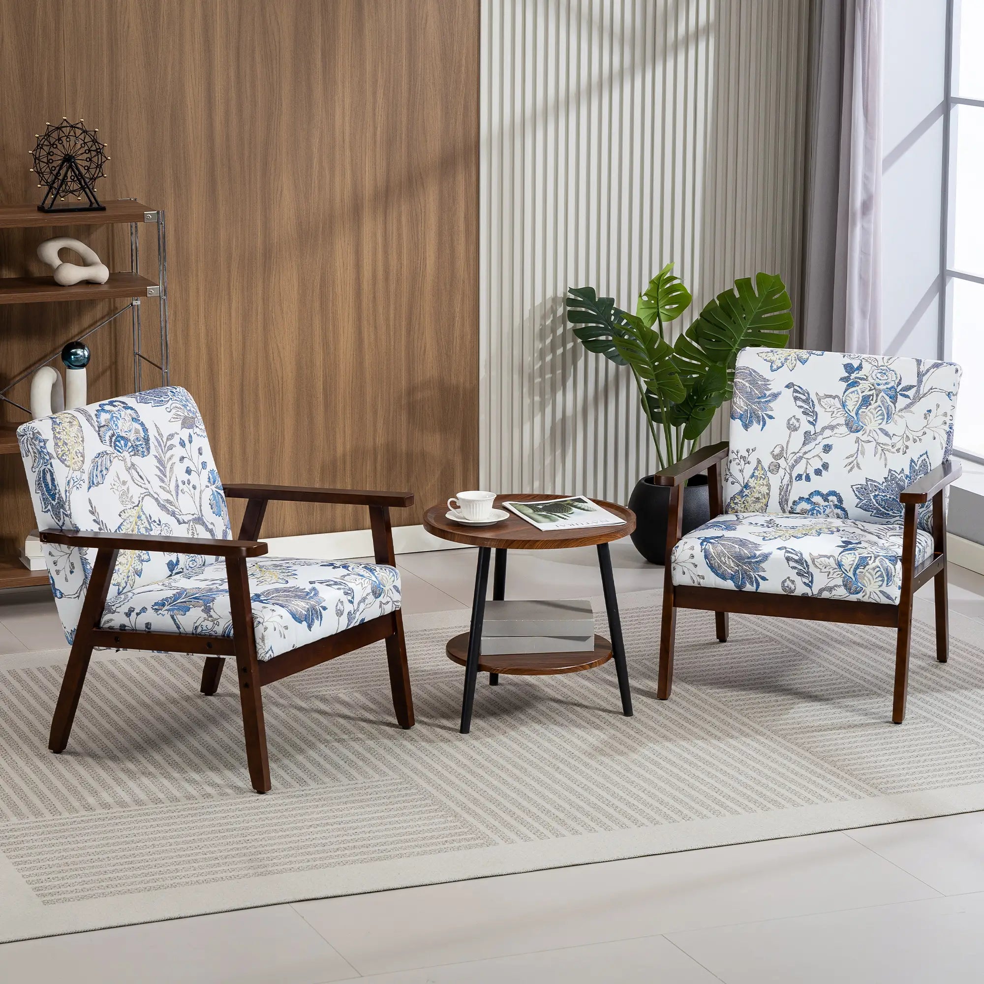 Modern Accent Chair, Upholstered Linen-Feel Armchair, Multicolored Accent Chairs at Gallery Canada