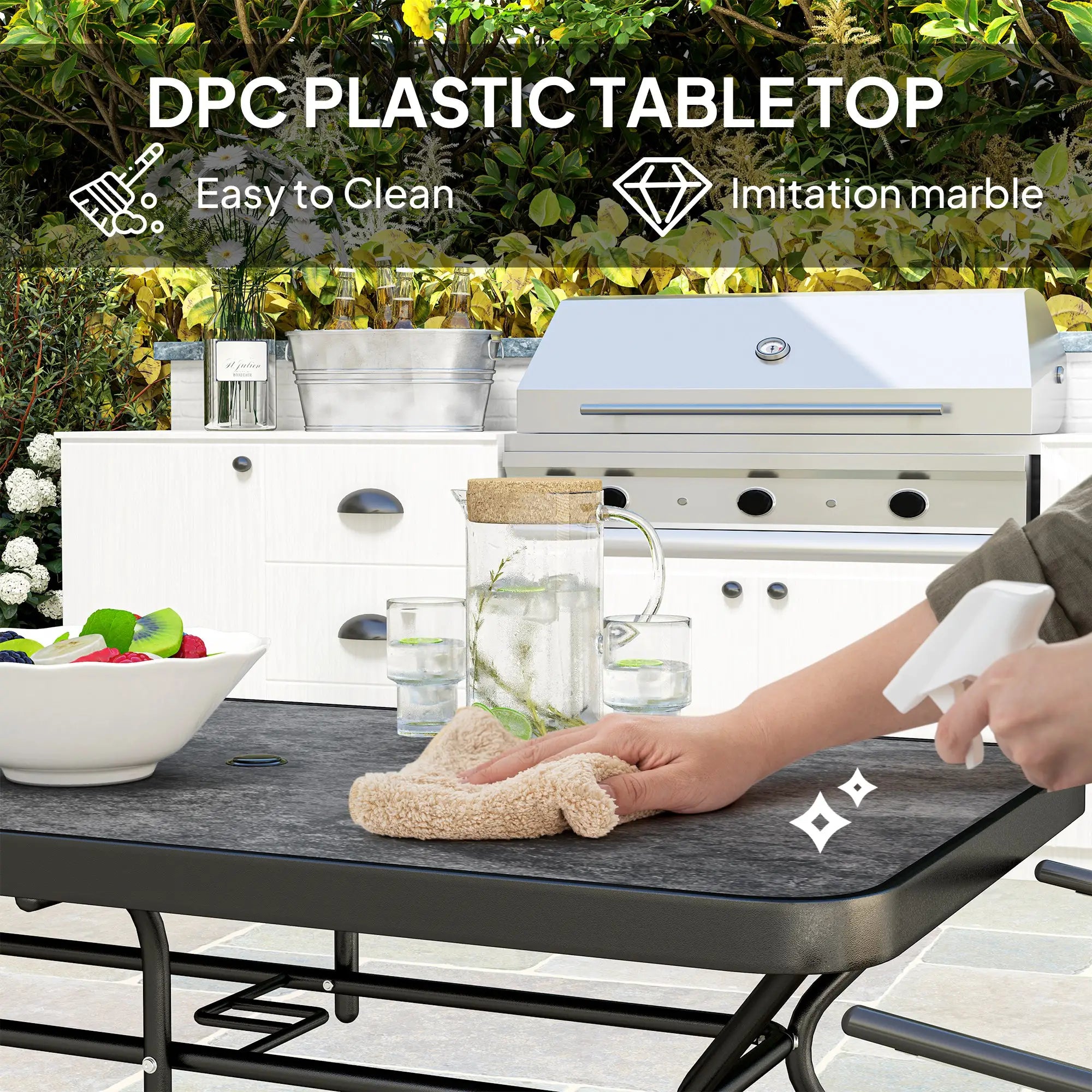 Rectangle Outdoor Dining Table for 6, 1.7