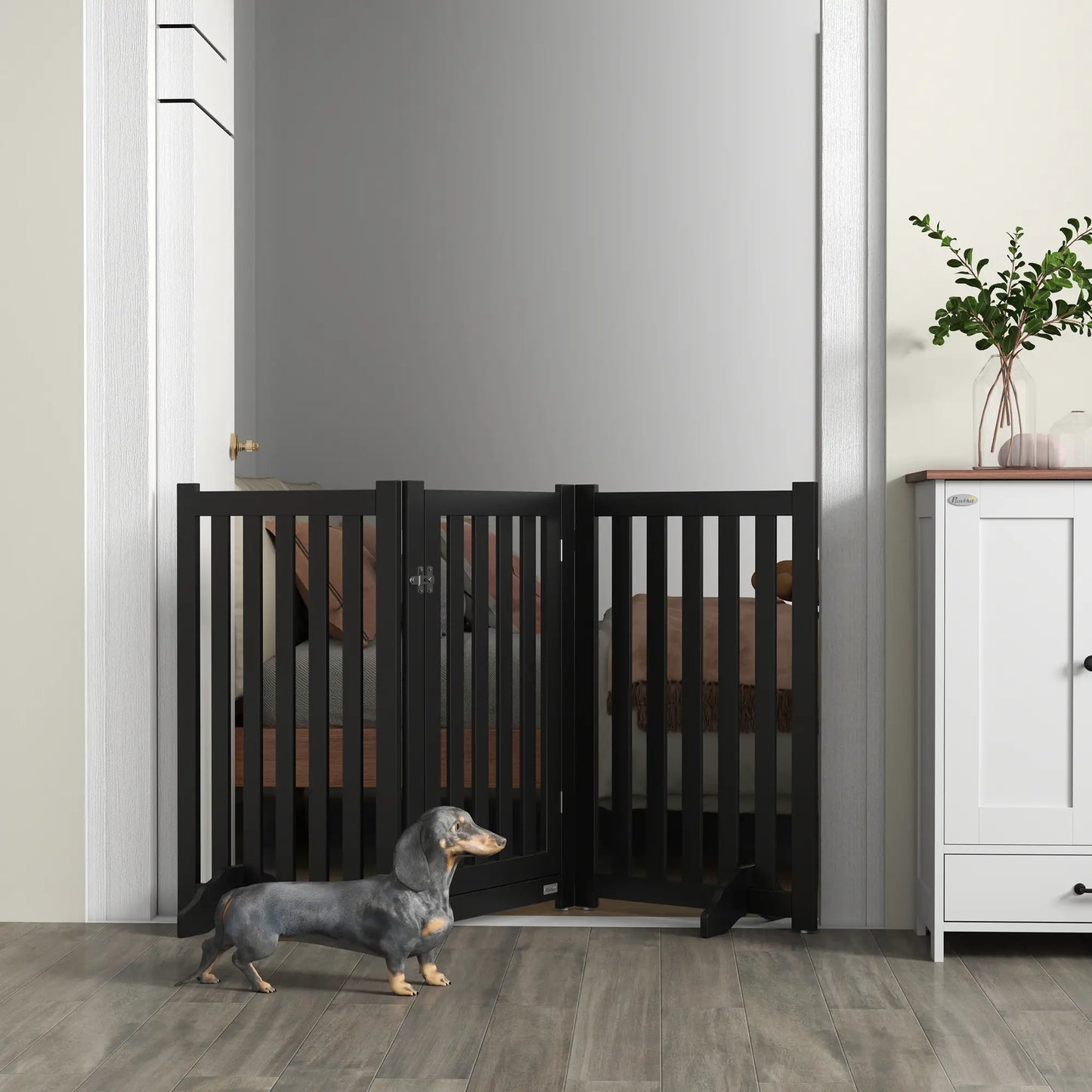 3-Panel Foldable Dog Gate, Medium Size, Black Houses, Kennels & Pens at Gallery Canada