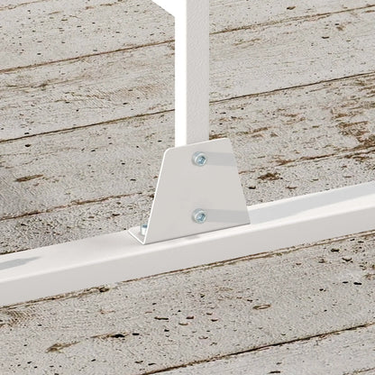 6.5FT Metal Privacy Screen, Large Leaf Style, White Side Awnings at Gallery Canada