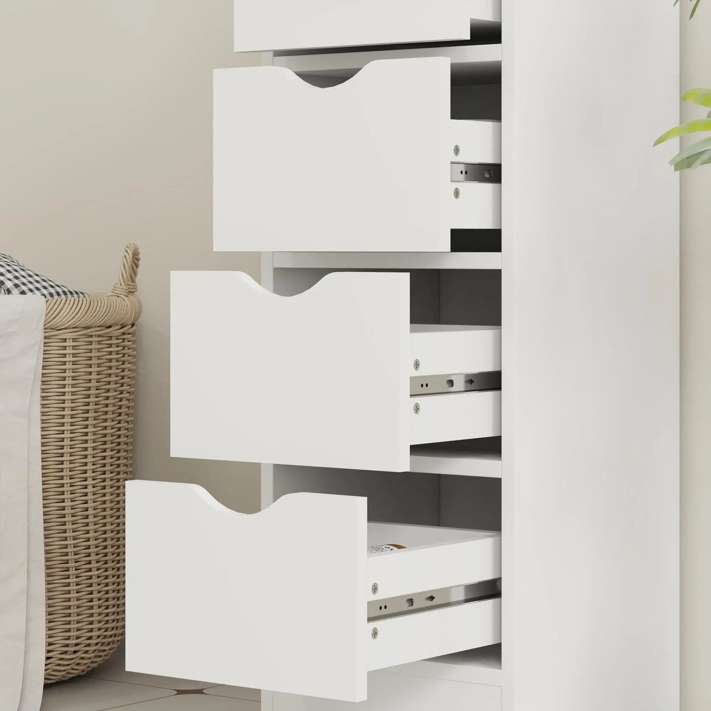 4-Drawer Bathroom Cabinet, Freestanding Narrow Storage, White Bathroom Cabinets at Gallery Canada