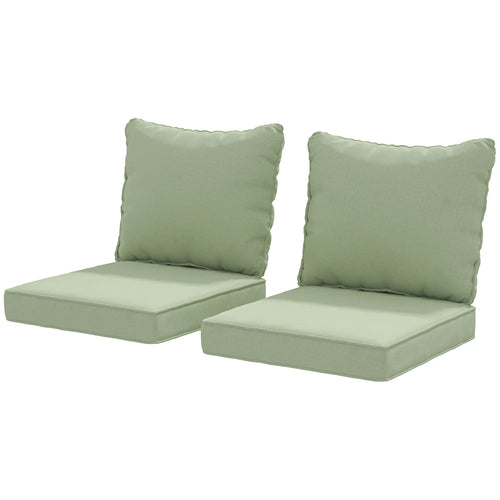 4-Piece Seat Cushion Pillows, Patio Chair Cushions Set, Indoor Outdoor, Green