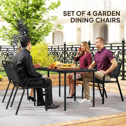 Stackable Outdoor Dining Chairs, Set of 4, Patio, Balcony, Black Patio Chairs at Gallery Canada
