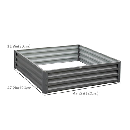 4' x 4' x 1' Raised Garden Bed Galvanized Steel Planter Box for Vegetables, Flowers, Herbs, Light Gray at Gallery Canada