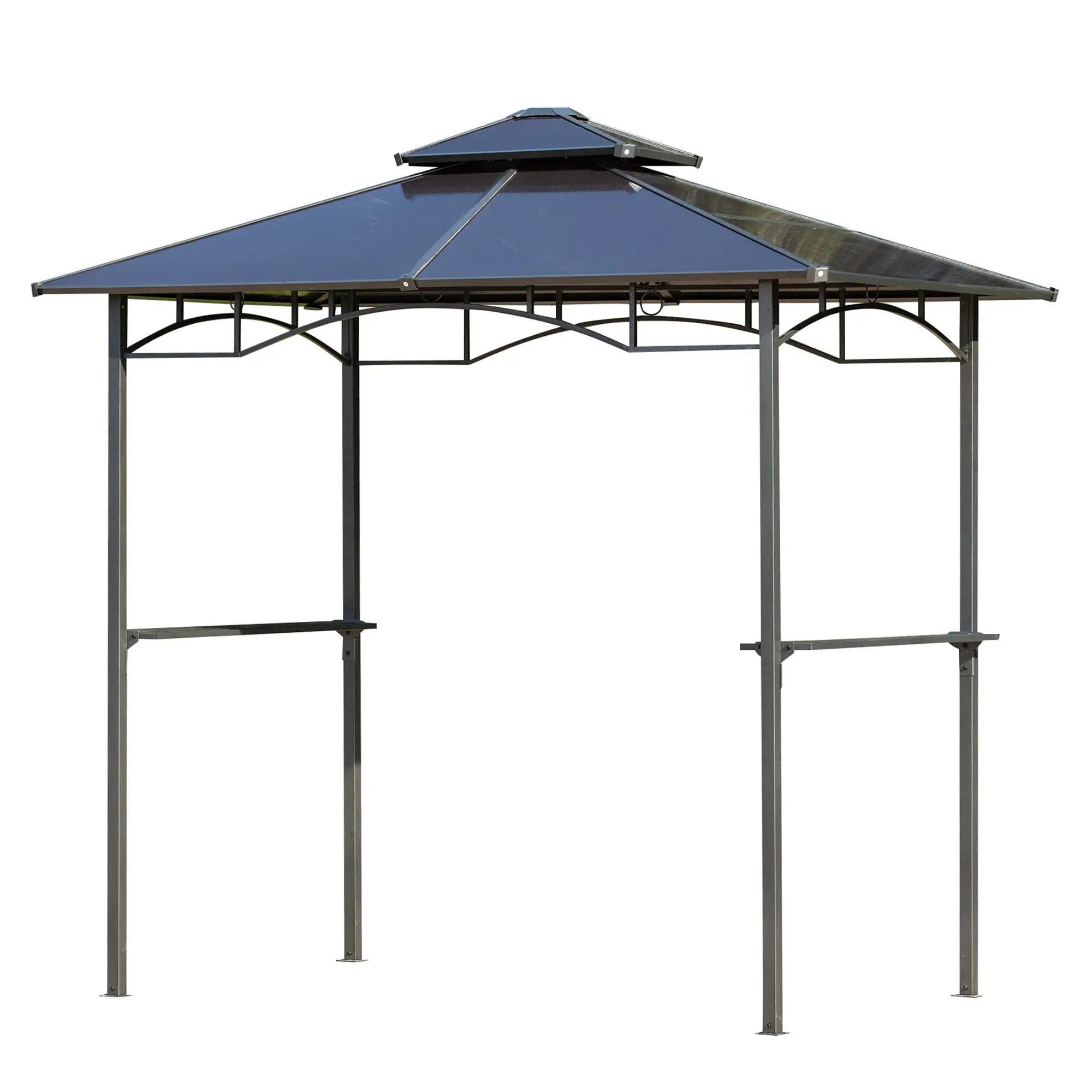8' x 5' Hardtop Grill Gazebo, Aluminum BBQ Canopy, Outdoor With Side Shelves BBQ Grill Gazebos at Gallery Canada
