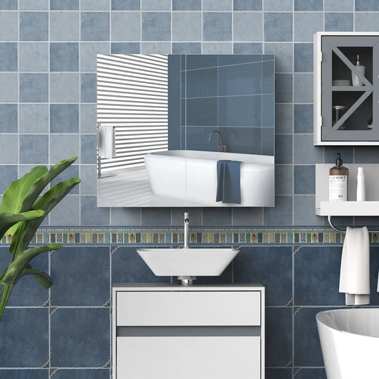 Wall Mount Mirrored Medicine Cabinet, Adjustable Shelf, Double Soft Closing Doors, Light Lilac Mirror Medicine Cabinets Light Lilac at Gallery Canada