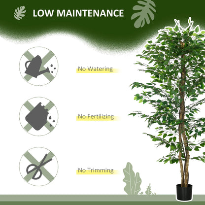 6ft Artificial Ficus Tree, Indoor Fake Plant with Pot Artificial Trees at Gallery Canada