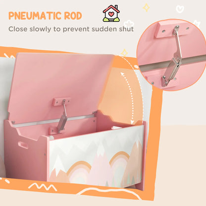 Toy Box with Lid, Storage Organizer, Safety Hinge, Pink Baby & Kids Storage at Gallery Canada