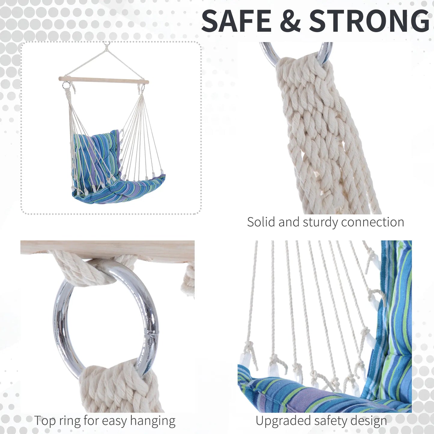Portable Hanging Woven Hammock, Swing Chair, Outdoor Camping, Blue Hammock Swings at Gallery Canada