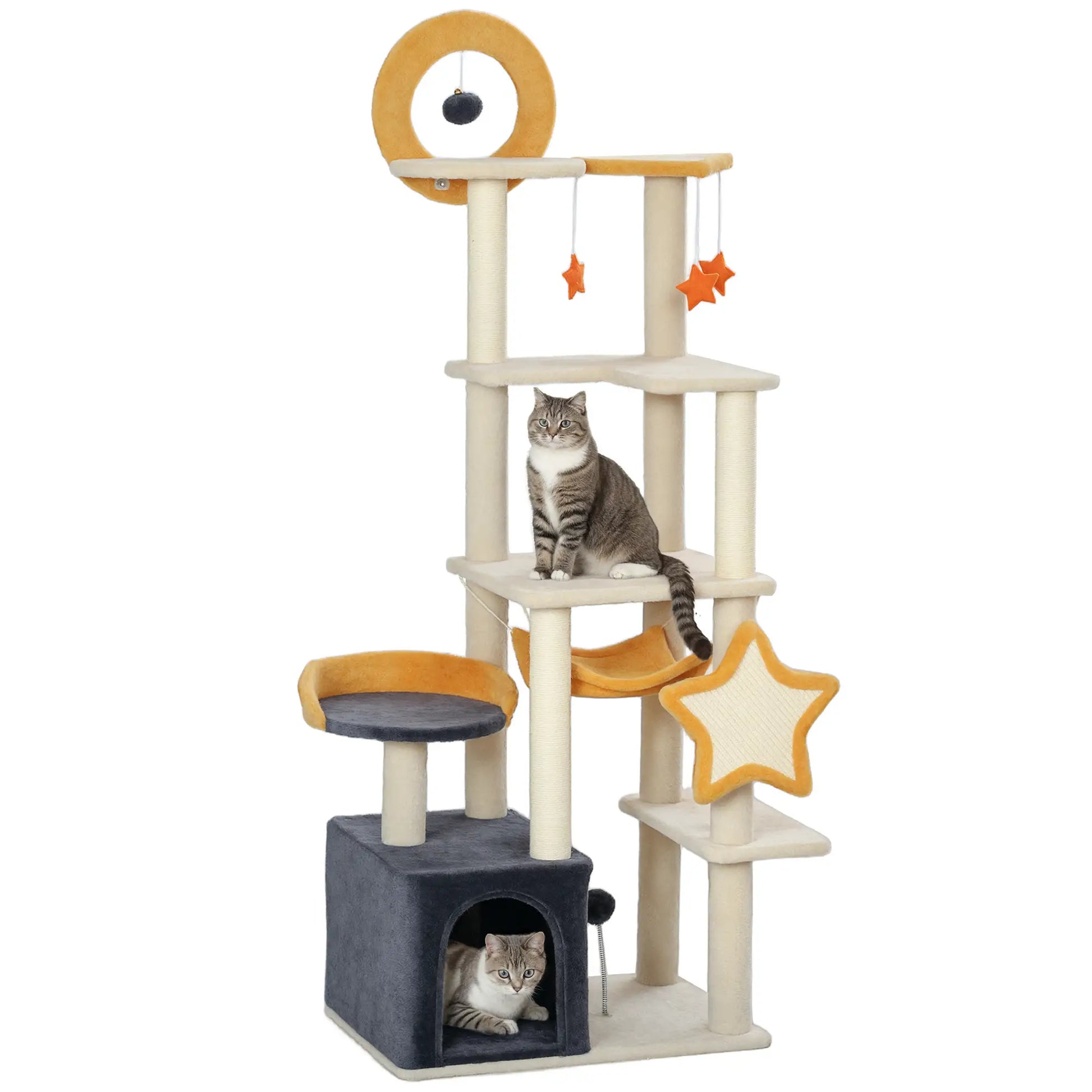 Star Moon Cat Tree, Scratching Posts, Condo, Bed, Toys, Beige Cat Towers at Gallery Canada