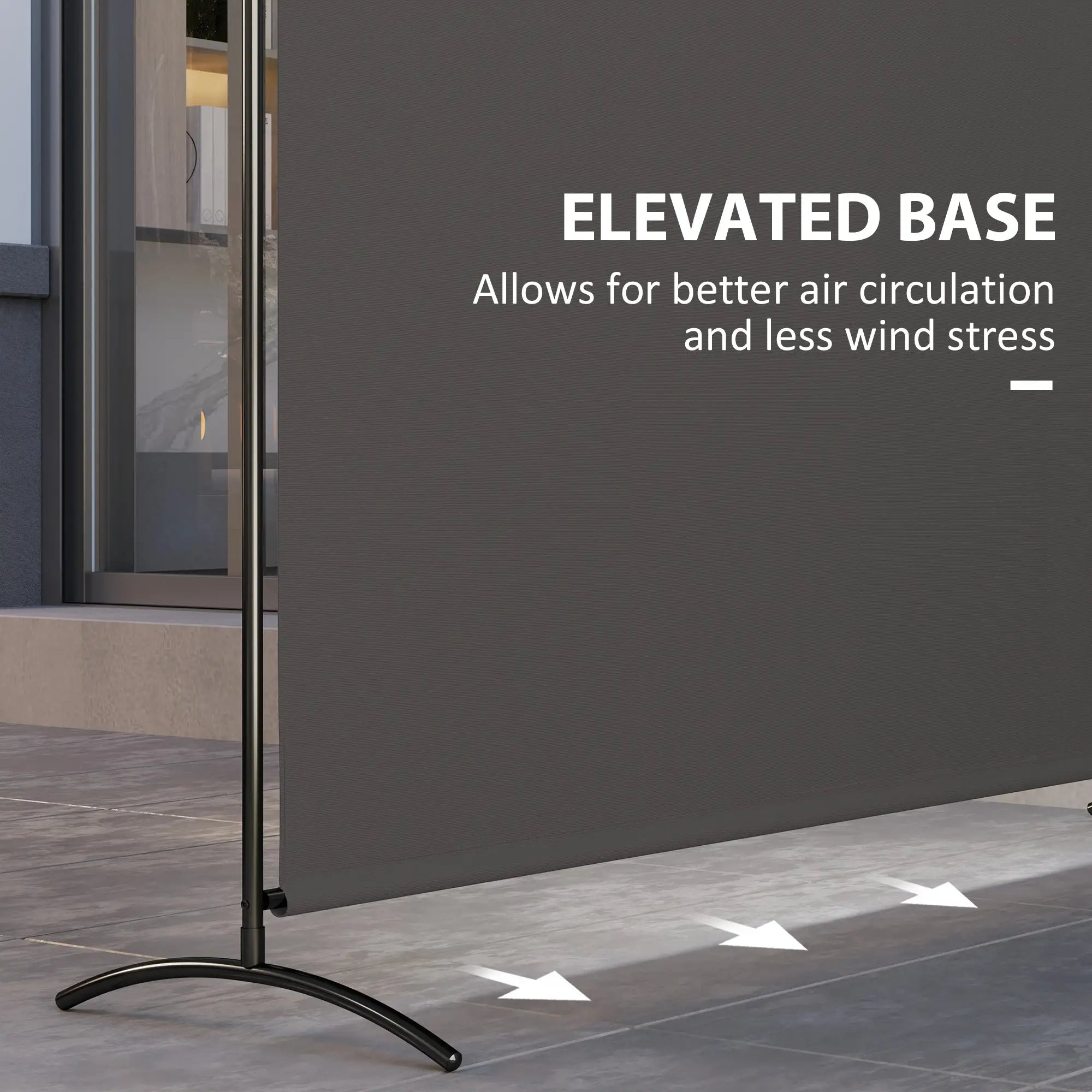 Single Panel Room Divider, UV30+ Privacy Screen, Dark Grey Side Awnings at Gallery Canada