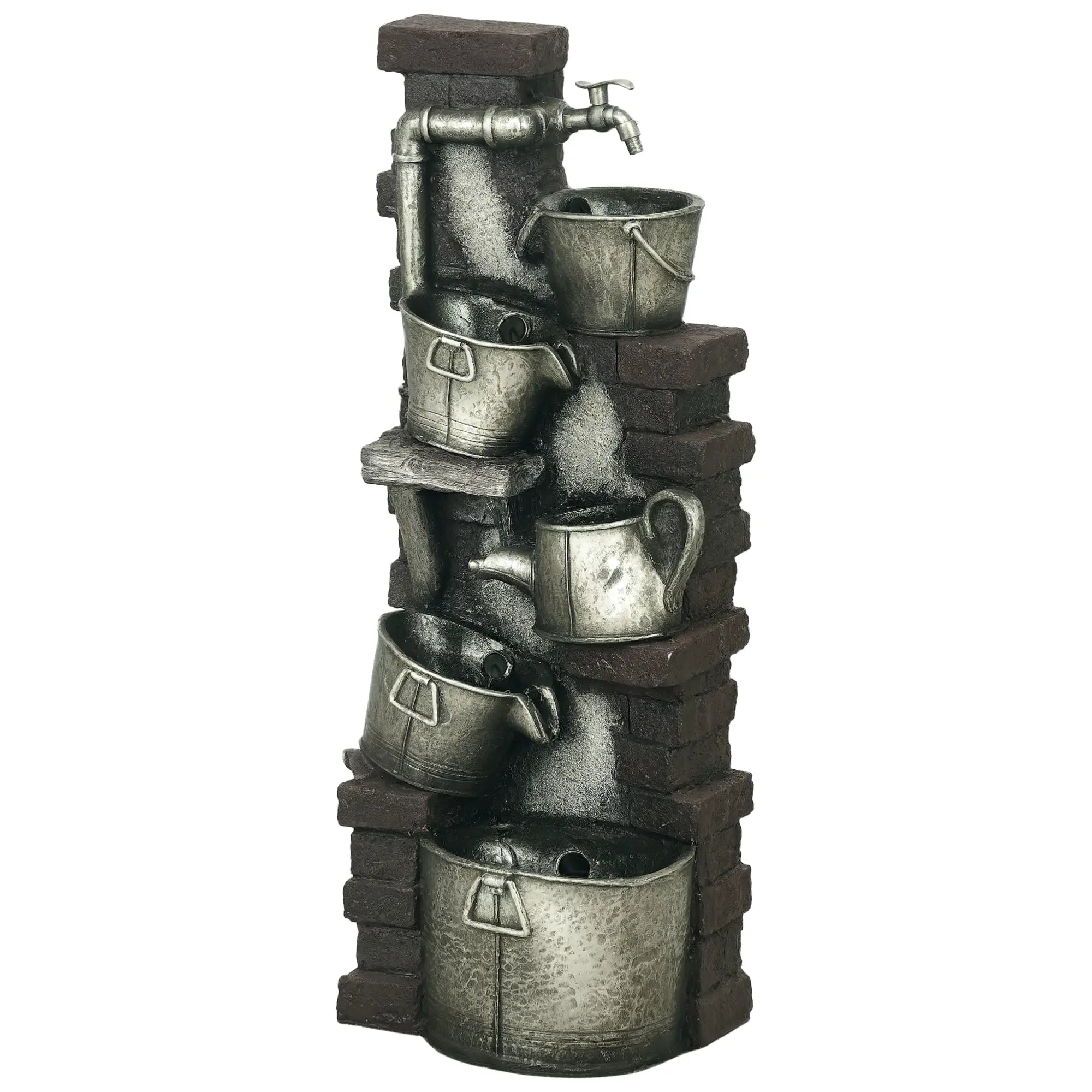 5-Tiered Outdoor Water Fountain with LED Lights, Adjustable Flow, 39.4-inch Water Fountains at Gallery Canada