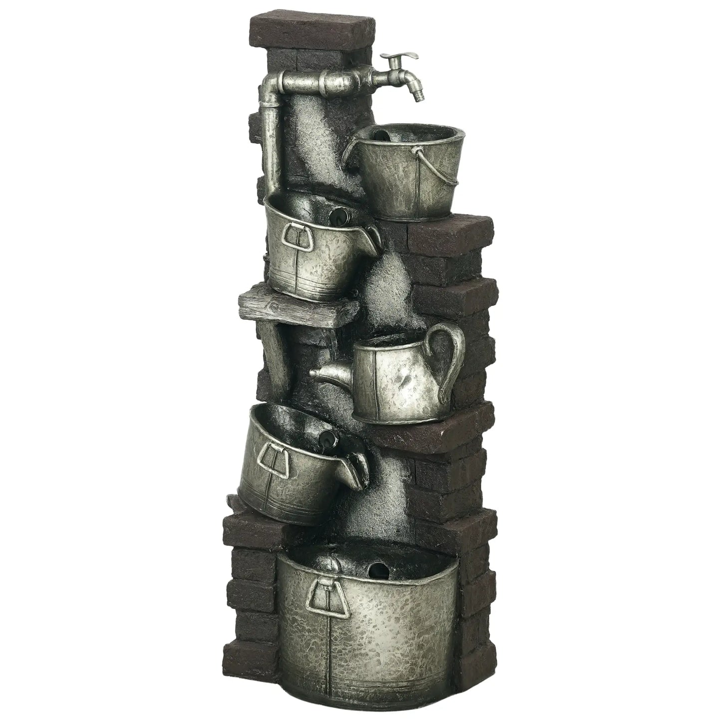 5-Tiered Outdoor Water Fountain with LED Lights, Adjustable Flow, 39.4-inch Water Fountains at Gallery Canada