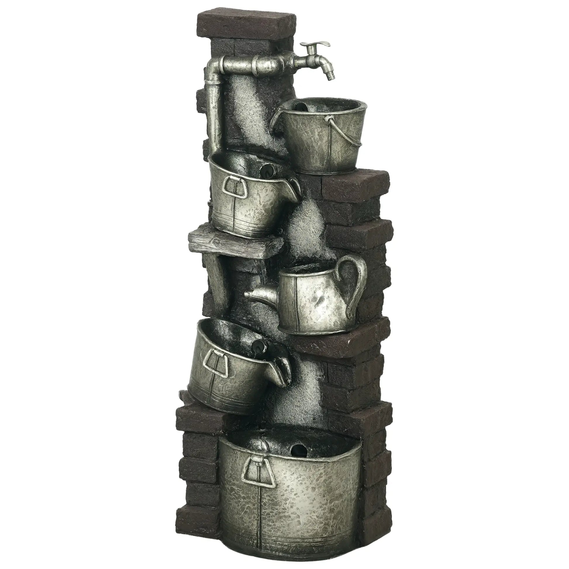 5-Tiered Outdoor Water Fountain with LED Lights, Adjustable Flow, 39.4-inch Water Fountains at Gallery Canada