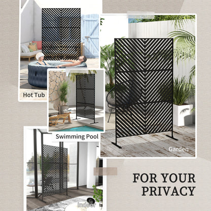 6.5FT Metal Privacy Screen, Triangle Style, Black Side Awnings at Gallery Canada