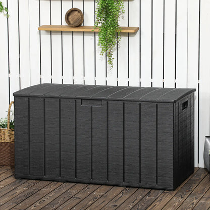 81 Gallon Garden Storage Box, Waterproof Double Wall, Black Patio Storage Boxes at Gallery Canada