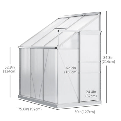 6' x 4' Aluminum Greenhouse, Polycarbonate, Adjustable Roof Vent, Clear Walk In Greenhouses at Gallery Canada