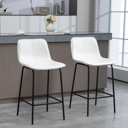 Upholstered Counter Height Bar Stools, Set of 2, Steel Legs Bar Stools at Gallery Canada