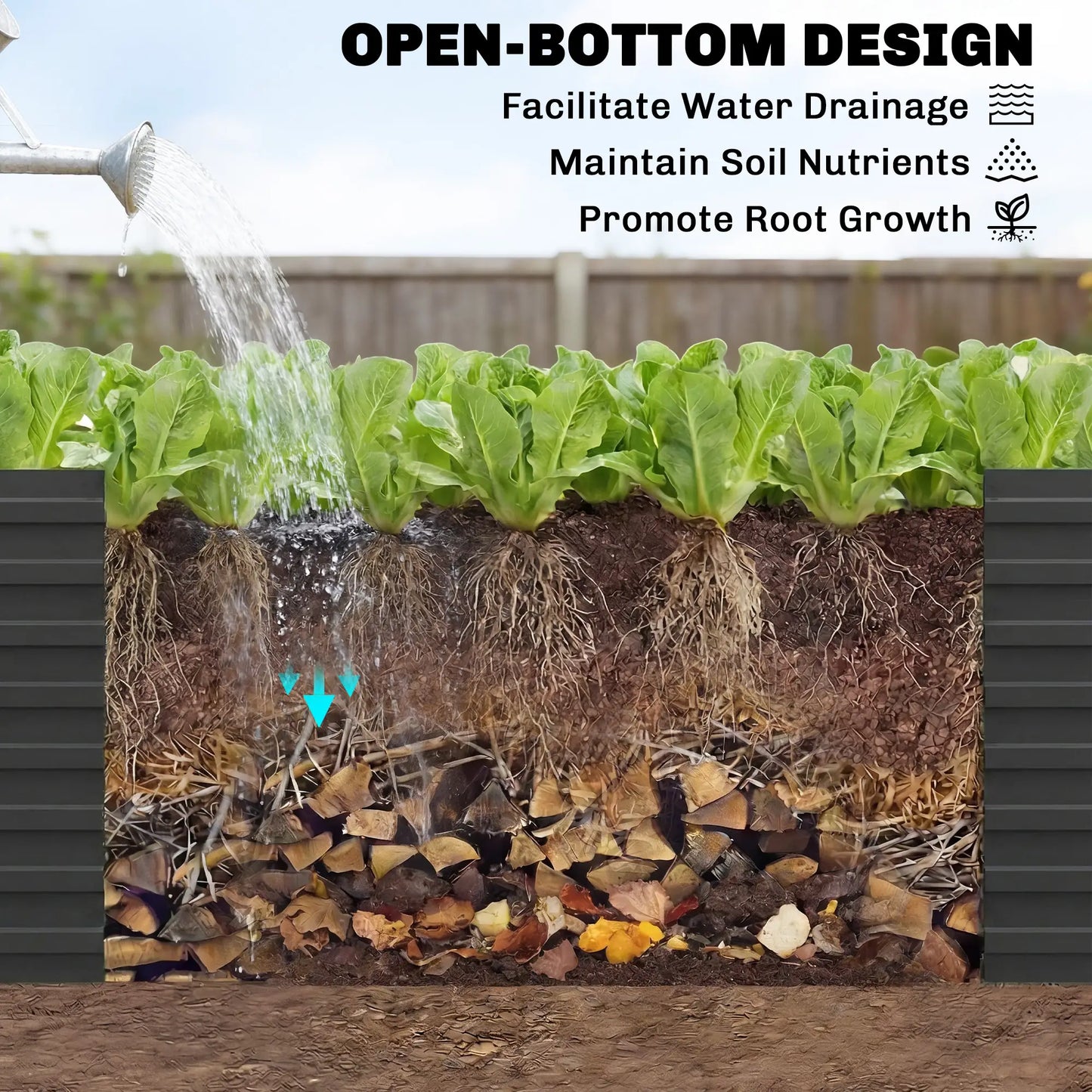 Galvanised Raised Garden Bed Set, 6 x 3 x 2 ft, Dark Grey Galvanized Planter Boxes at Gallery Canada