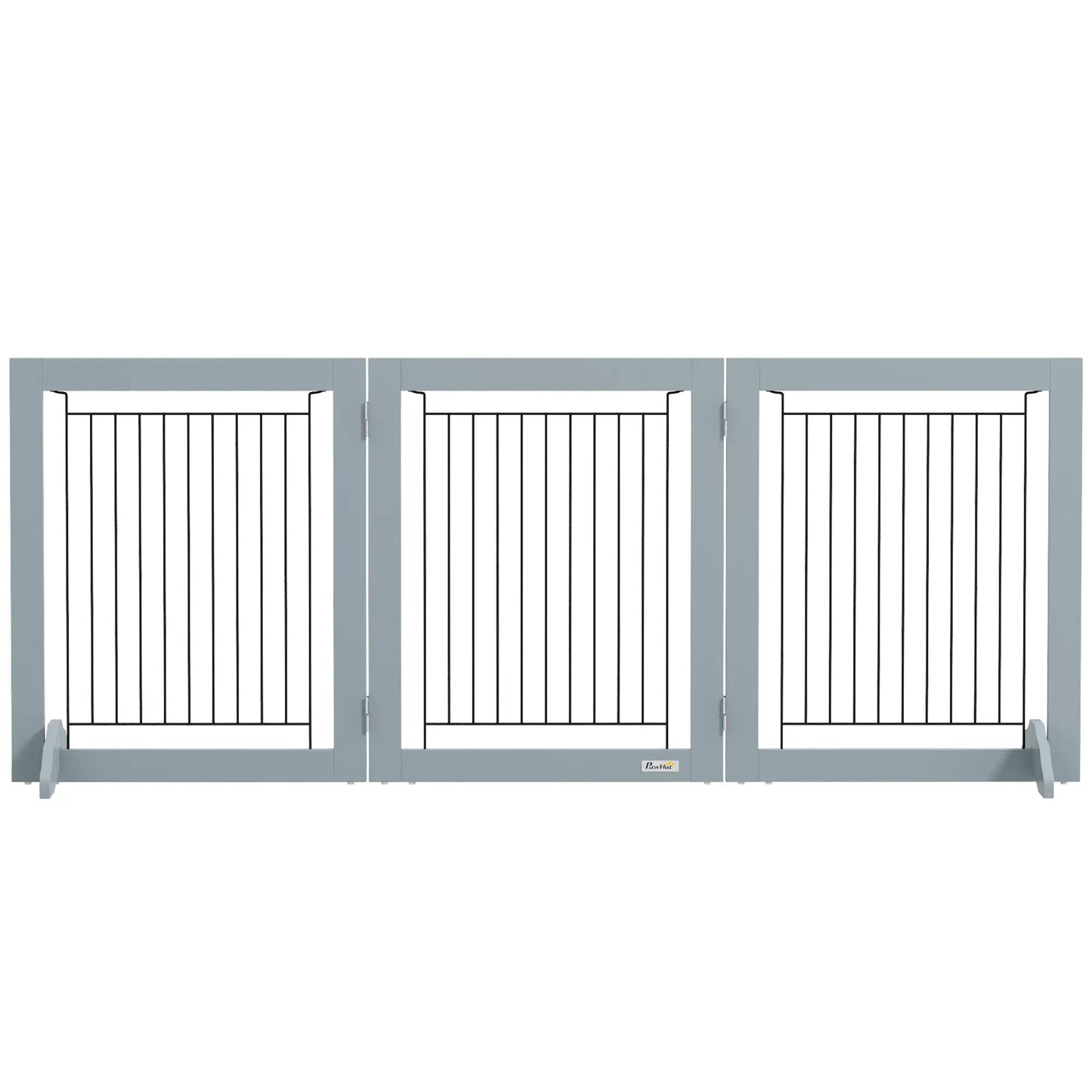 Freestanding Pet Gate, 24" High, 3 Panels, Grey Houses, Kennels & Pens Grey at Gallery Canada