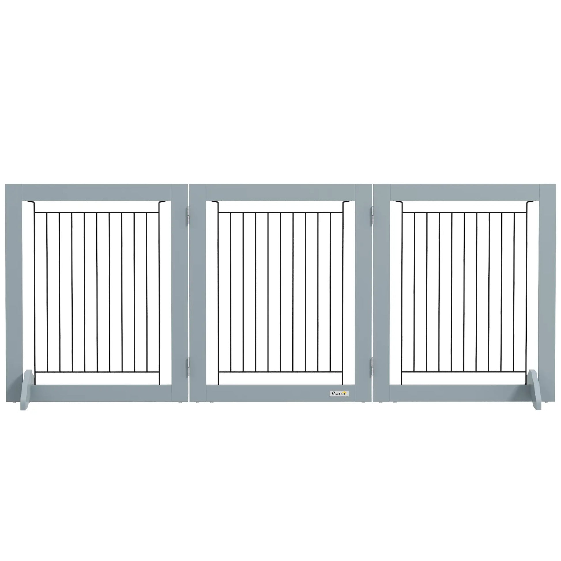 Freestanding Pet Gate, 24" High, 3 Panels, Grey Houses, Kennels & Pens Grey at Gallery Canada