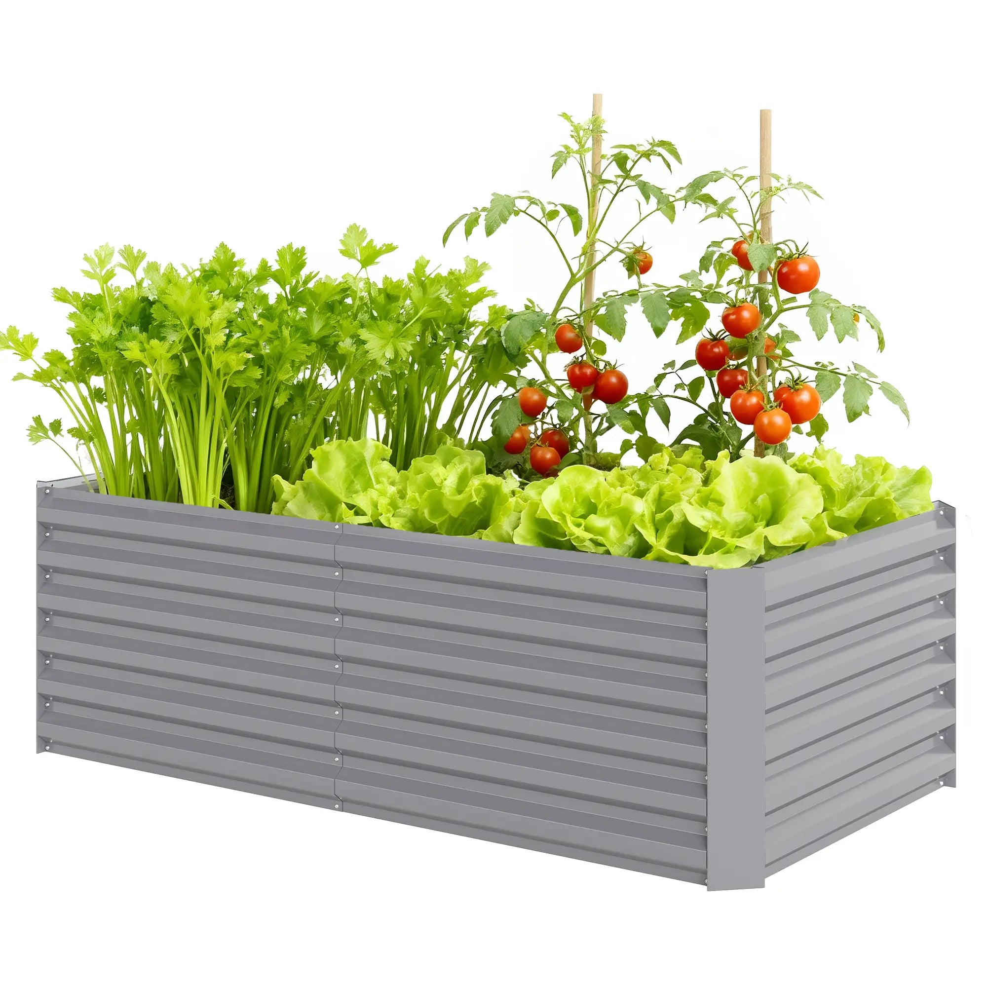 6' x 3' x 2' Raised Garden Bed, Galvanized Planter Box, Light Grey Galvanized Planter Boxes Light Grey at Gallery Canada