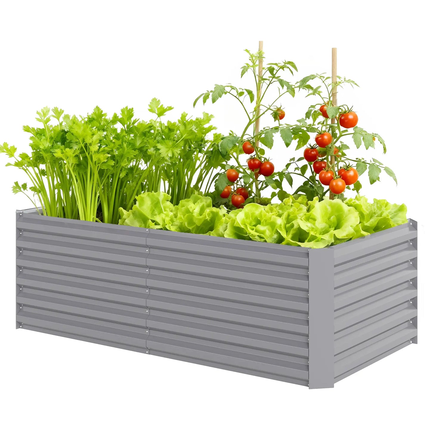 6' x 3' x 2' Raised Garden Bed, Galvanized Planter Box, Light Grey Galvanized Planter Boxes Light Grey at Gallery Canada